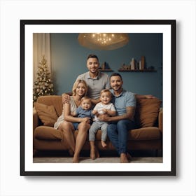 Photo Happy Family Of Father Mother And B 1 Art Print