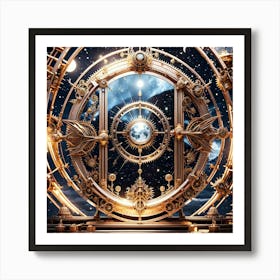 Steampunk Clock Art Print