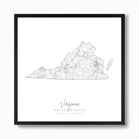 Virginia Minimal Street Map Square Art Print