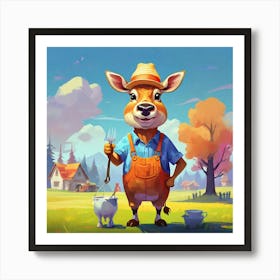 Deer In A Field 1 Art Print