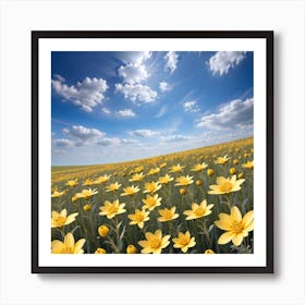 Field Of Yellow Flowers 13 Art Print