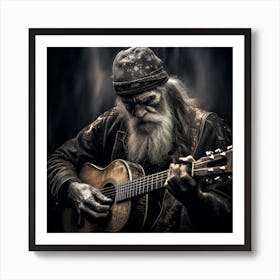 Old Man Playing Guitar Art Print