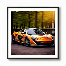 Mclaren Car Automobile Vehicle Automotive British Brand Logo Iconic Luxury Performance St (2) Art Print