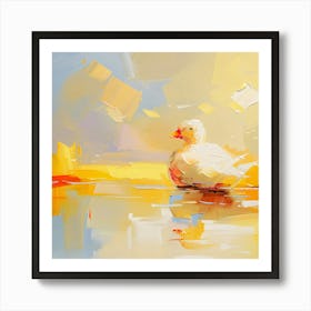 Duck In The Water Art Print