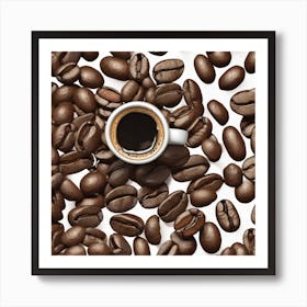 Coffee Beans On White Background Art Print