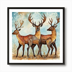 Default Outback Animals 2 Motif Batik Deer Art Print 2 (1) Art Print