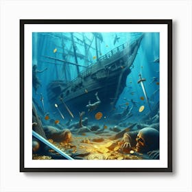 Pirates Under The Sea Art Print