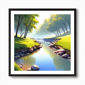 River In The Forest 26 Art Print