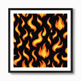 Flames On Black Art Print