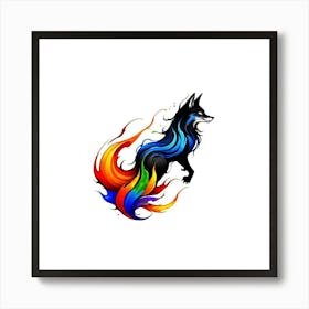 Fire Fox Art Print