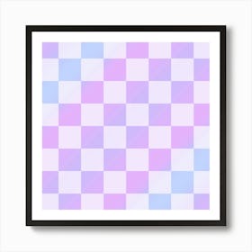 Purple Checkered Pattern Art Print