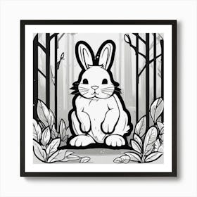 Rabbit In The Woods 55 Art Print