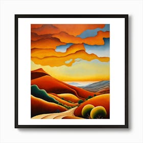 Sunset Road Art Print