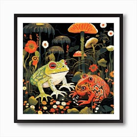 Frogs In The Forest Art Print