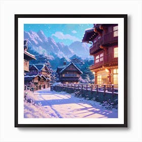 Winter Village Art Print