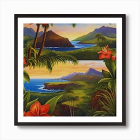 Hawaiian Sunset landscape 1 Art Print