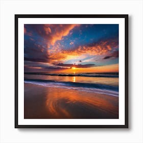 Sunset On The Beach 410 Art Print