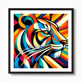 Abstract modernist Tiger Art Print