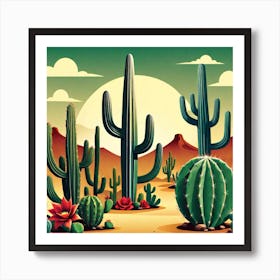 Cactus In The Desert Art Print