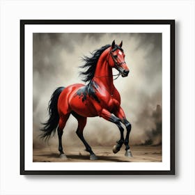 Red Horse 1 Art Print