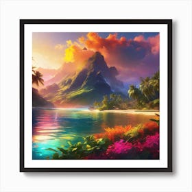 Tropical Landscape Painting 4 Art Print