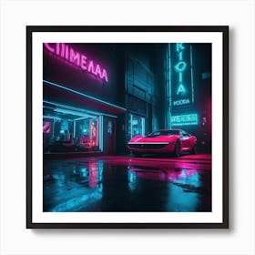 Cool Neon Car Art Print