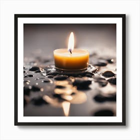 Candle On Water Art Print