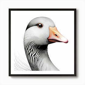 Goose Head Drawing - Wild Bird Artwork 170 Art Print