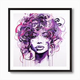 Purple Haired Woman 1 Art Print