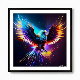 Abstract Phoenix Emerge in Bright Color Art Art Print