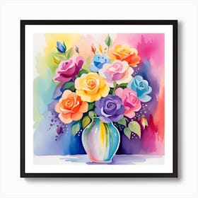 Colorful Roses Art Print