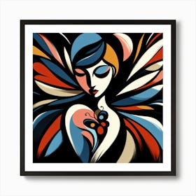 Colourful Butterfly Woman 1 Art Print