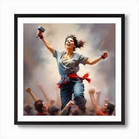 "The girl in a crowd" "Freedom" Art Print