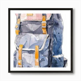 Watercolor Backpack Art Print