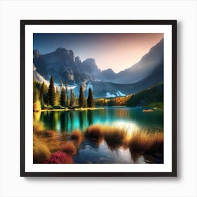 Rocky Mountain Lake 2 Art Print