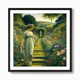 Lady In The Garden 7 Art Print