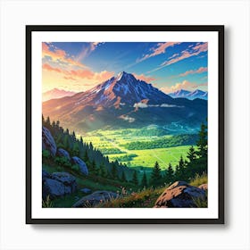 Sunset In The Mountains 8 Art Print