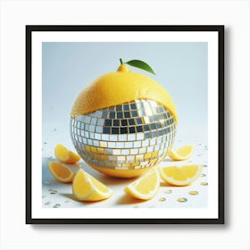 Disco Ball, Lemon  Art Print