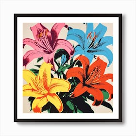 Lily 3 Pop Art Illustration Square Art Print