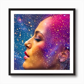 Cosmopolitan Woman In Space Art Print