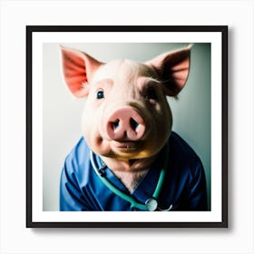 Doctor Pig Art Print