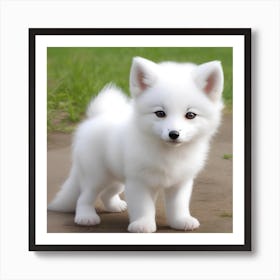 Cute White Fox Puppy Art Print