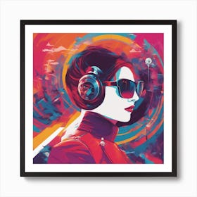 New Poster For Ray Ban Speed, In The Style Of Psychedelic Figuration, Eiko Ojala, Ian Davenport, Sci (10) 1 Art Print