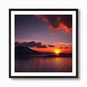 Sunset Over A Lake 10 Art Print