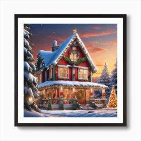 Christmas House 158 Art Print