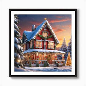 Christmas House 158 Art Print