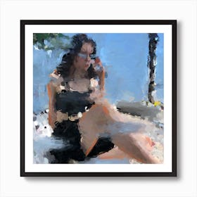 Girl On The Beach Art Print