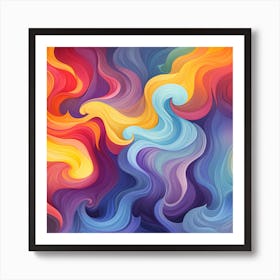 Abstract Colorful Wavy Background Art Print