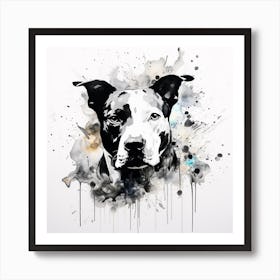 Pit Bull Canvas Print Art Print