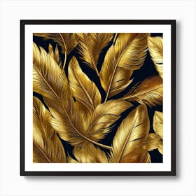 Gold Feathers 5 Art Print